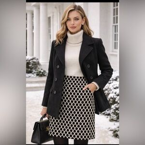 BR Cashmere Cotton Honeycomb Knit Sweater Skirt Winter Office Attire Sz XS/S